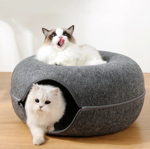 Four Seasons Wool Felt Cat Tunnel & Bed